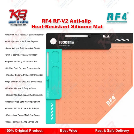 RF4 RF-V2 Anti-Slip Heat-Resistant Silicone Repair Mat – Mobile Phone Workbench Mat