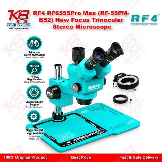 RF4 RF6555Pro Max (RF-55PM-B52) New Focus Trinocular Stereo Microscope