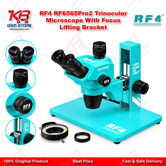 RF4 RF6565Pro2 Trinocular Microscope With Focus Lifting Bracket