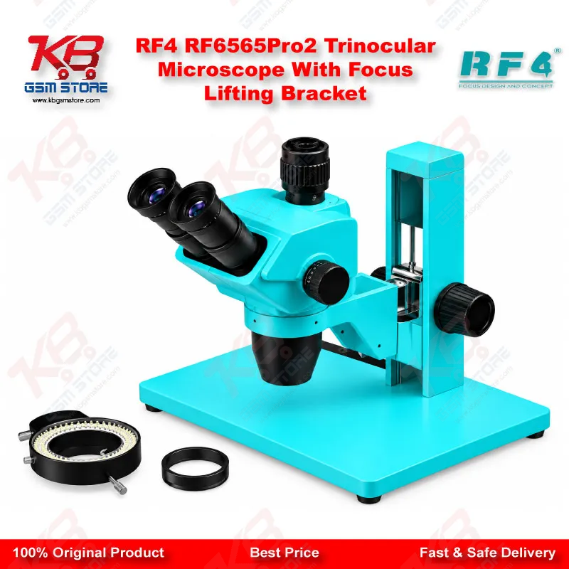 RF4 RF6565Pro2 Trinocular Microscope With Focus Lifting Bracket