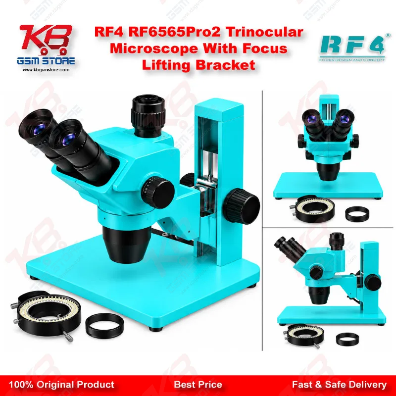 RF4 RF6565Pro2 Trinocular Microscope With Focus Lifting Bracket