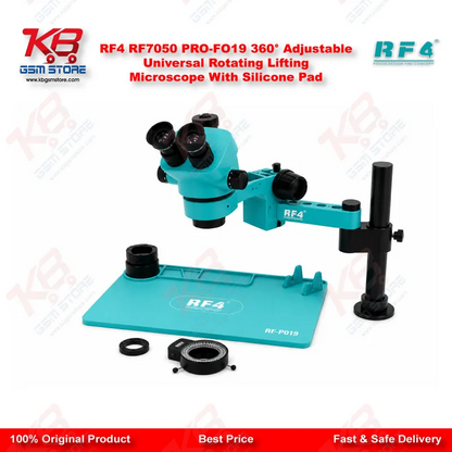 RF4 RF7050 PRO-FO19 360° Adjustable Universal Rotating Lifting Microscope With Silicone Pad