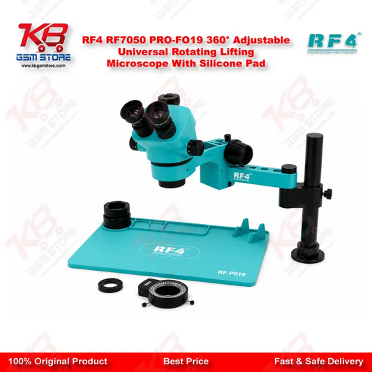 RF4 RF7050 PRO-FO19 360° Adjustable Universal Rotating Lifting Microscope With Silicone Pad