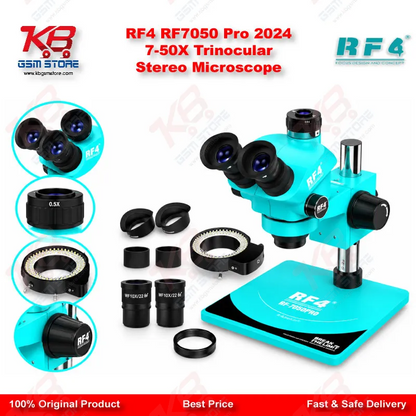 RF4 RF7050 Pro 2024 7-50X Trinocular Stereo Microscope