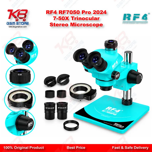 RF4 RF7050 Pro 2024 7-50X Trinocular Stereo Microscope