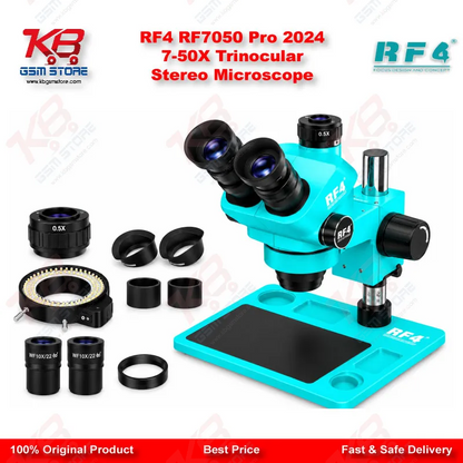 RF4 RF7050 Pro 2024 7-50X Trinocular Stereo Microscope