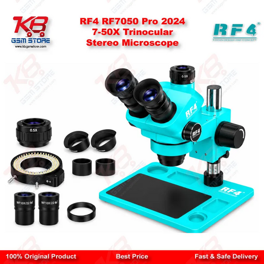 RF4 RF7050 Pro 2024 7-50X Trinocular Stereo Microscope