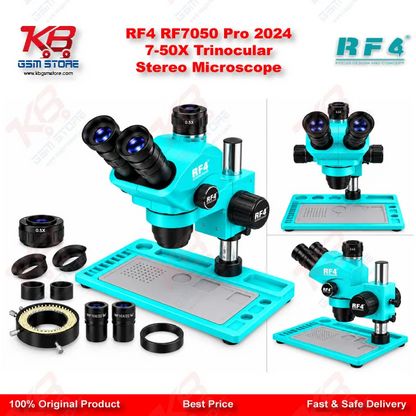 RF4 RF7050 Pro 2024 7-50X Trinocular Stereo Microscope