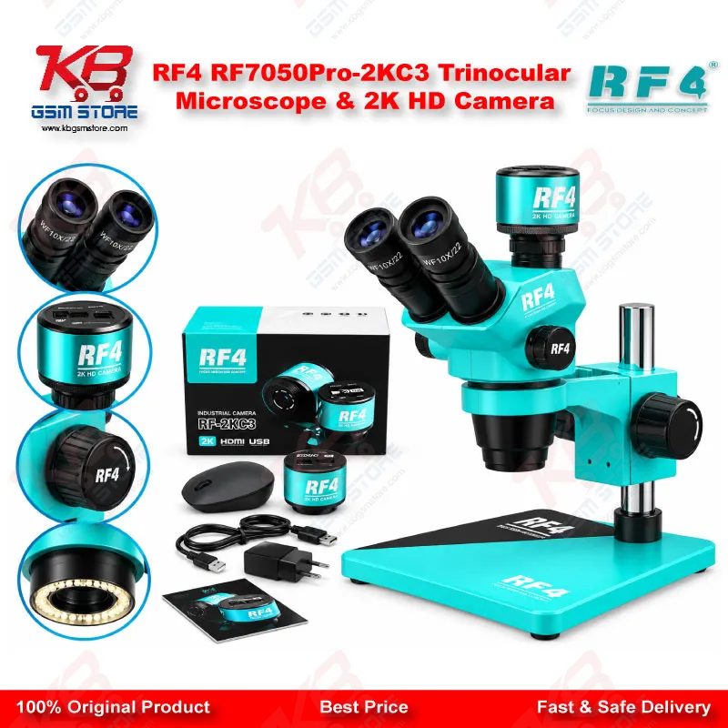 RF4 RF7050Pro-2KC3 Trinocular Microscope & 2K HD Camera