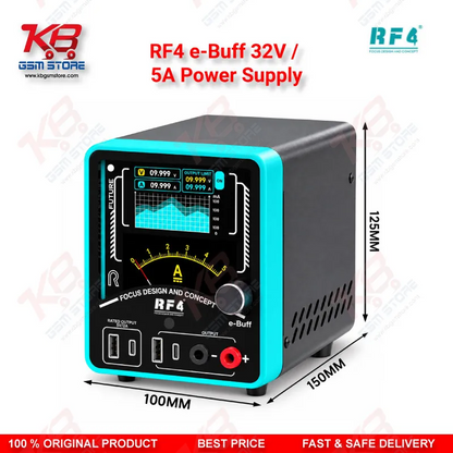 RF4 e-Buff 32V / 5A Digital Display Current Analyzer with Curve Mode and Pointer Display – Dead Phone Diagnostic Boot Power Supply for Mobile Repair Technicians
