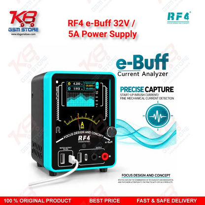 RF4 e-Buff 32V / 5A Digital Display Current Analyzer with Curve Mode and Pointer Display – Dead Phone Diagnostic Boot Power Supply for Mobile Repair Technicians