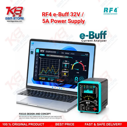 RF4 e-Buff 32V / 5A Digital Display Current Analyzer with Curve Mode and Pointer Display – Dead Phone Diagnostic Boot Power Supply for Mobile Repair Technicians
