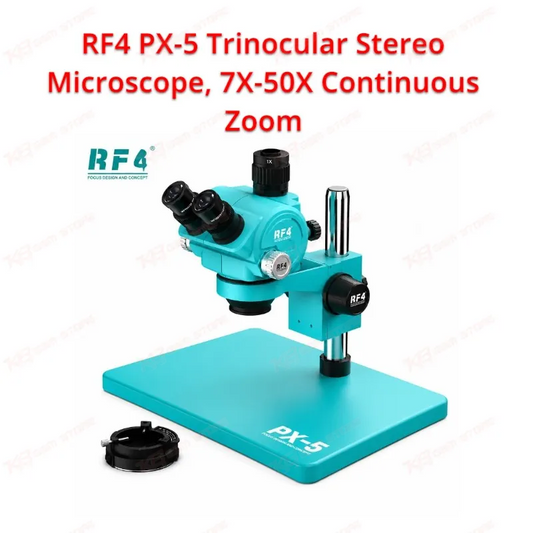 RF4 PX-5 Trinocular Stereo Microscope | 7X–50X Continuous Zoom