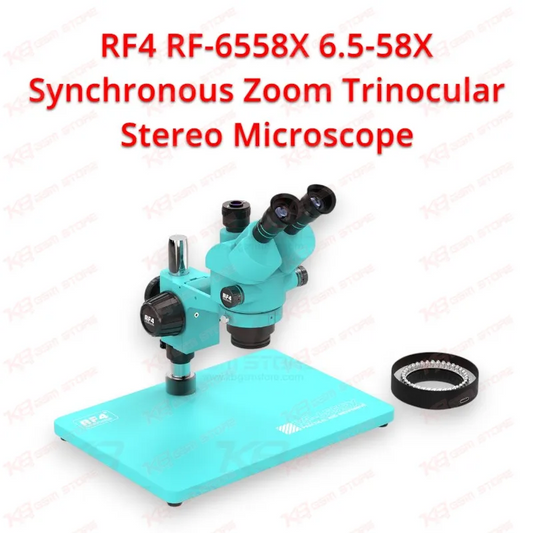 RF4 RF-6558X 6.5-58X Synchronous Zoom Trinocular Stereo Microscope