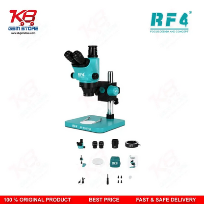 RF4 RF6745TVP 6.7X-45X Synchronous Zoom Trinocular Stereo Microscope with Aluminum Alloy Big Base