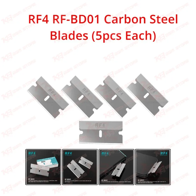 RF4 RF-BD01 Carbon Steel Blades for LCD OCA Glue Removal – 5Pcs