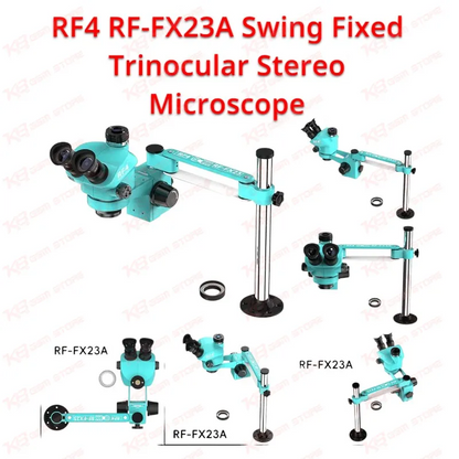 RF4 RF-FX23A Swing Fixed Trinocular Stereo Microscope