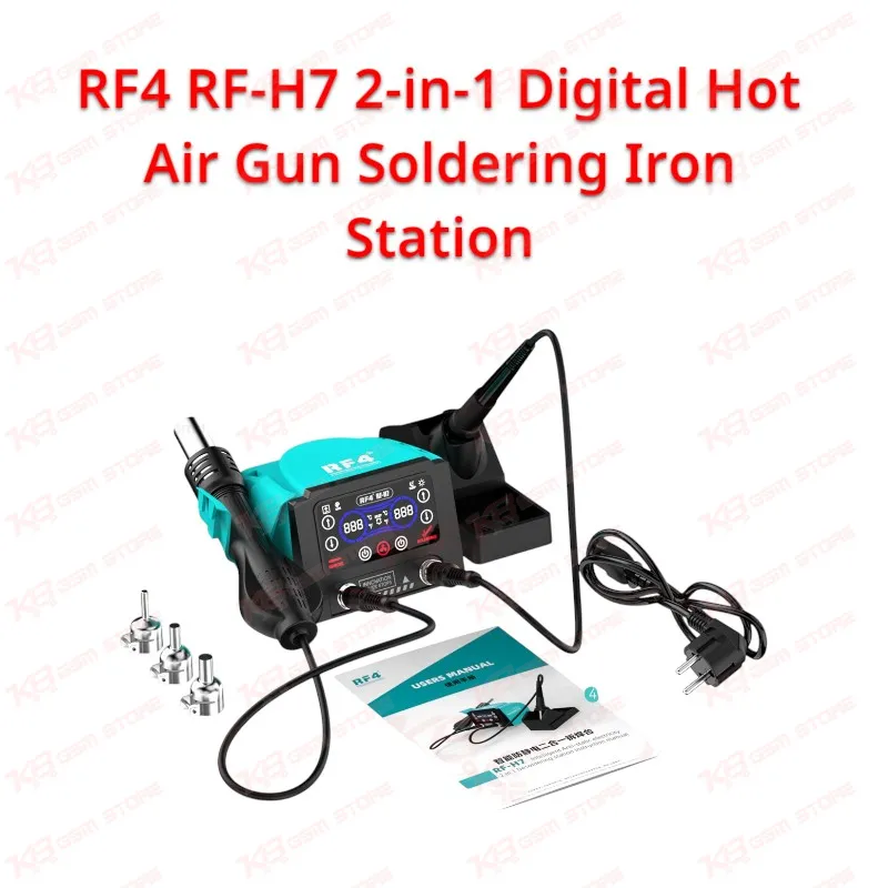 RF4 RF-H7 2-in-1 Digital Hot Air Gun Soldering Iron Station