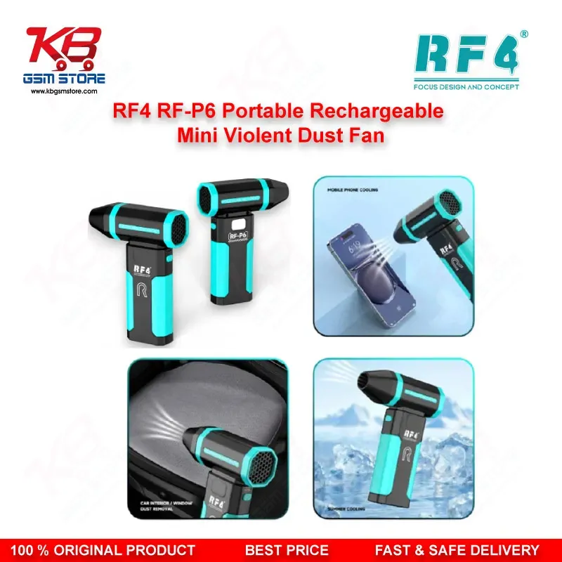 RF4 RF-P6 Portable Mini Cooling Fan 6000mAh Rechargeable Air Blower for Mobile Repair