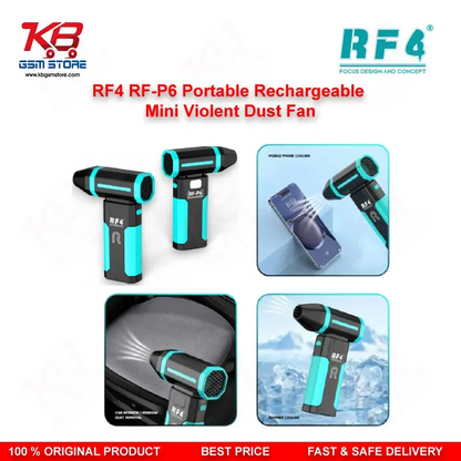 RF4 RF-P6 Portable Mini Cooling Fan 6000mAh Rechargeable Air Blower for Mobile Repair