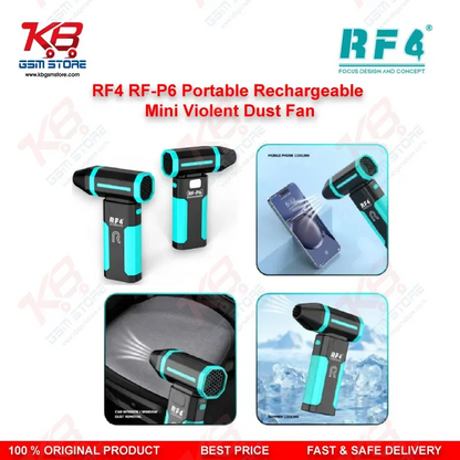 RF4 RF-P6 Portable Mini Cooling Fan 6000mAh Rechargeable Air Blower for Mobile Repair