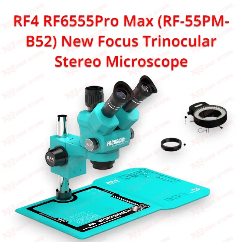 RF4 RF6555Pro Max (RF-55PM-B52) New Focus Trinocular Stereo Microscope