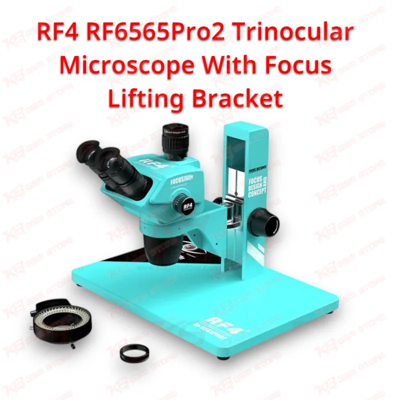 RF4 RF6565Pro2 Trinocular Microscope With Focus Lifting Bracket