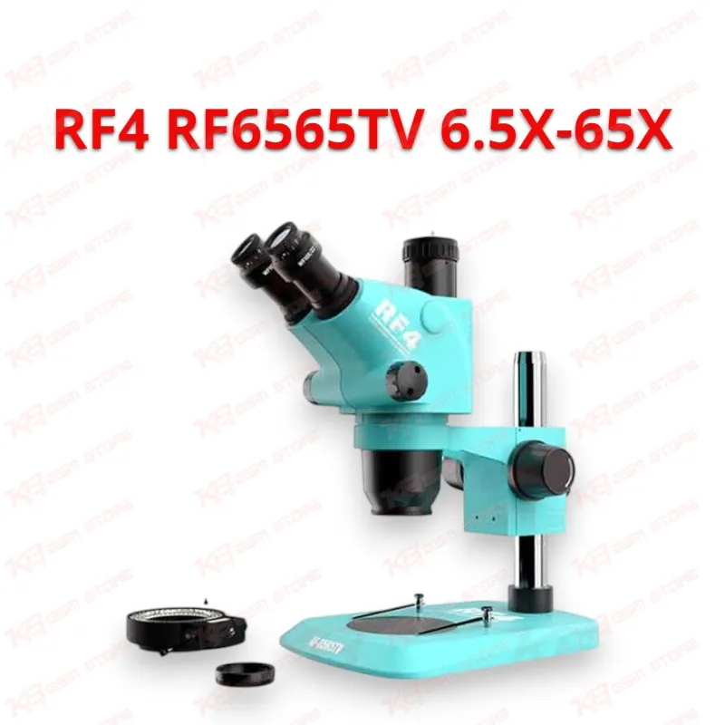 RF4 RF6565TV 6.5X-65X Synchronous Zoom Trinocular Stereo Microscope