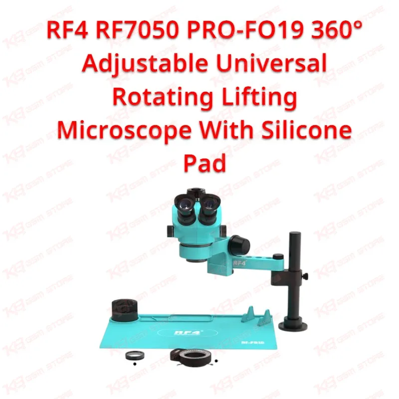 RF4 RF7050 PRO-FO19 360° Adjustable Universal Rotating Lifting Microscope With Silicone Pad