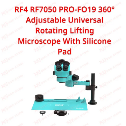 RF4 RF7050 PRO-FO19 360° Adjustable Universal Rotating Lifting Microscope With Silicone Pad