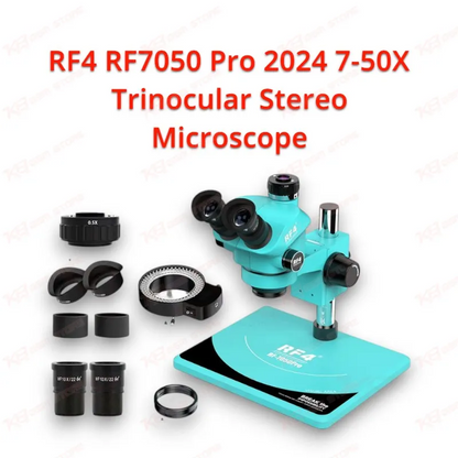 RF4 RF7050 Pro 2024 7-50X Trinocular Stereo Microscope