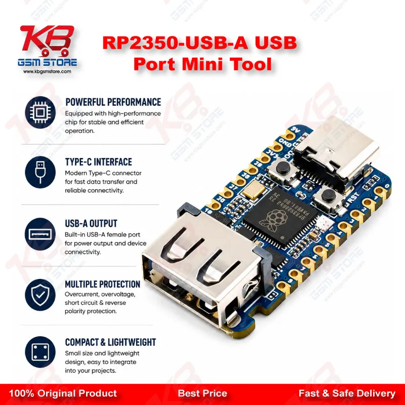 Waveshare RP2350-USB-A Dual-Core RP2350A USB Development Board