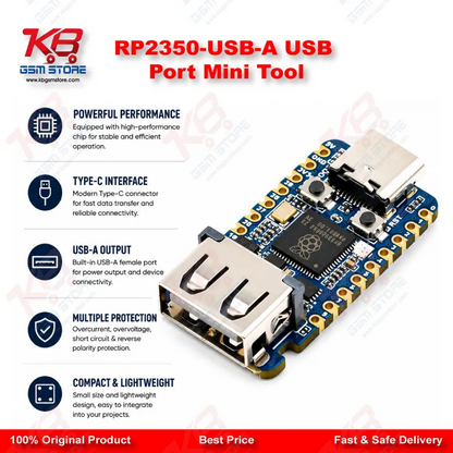 Waveshare RP2350-USB-A Dual-Core RP2350A USB Development Board