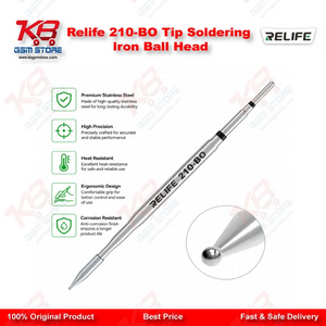 Relife 210-BO C210 Ball Head Soldering Iron Tip – Integrated Heating Core for BGA & Solder Bridge Repair