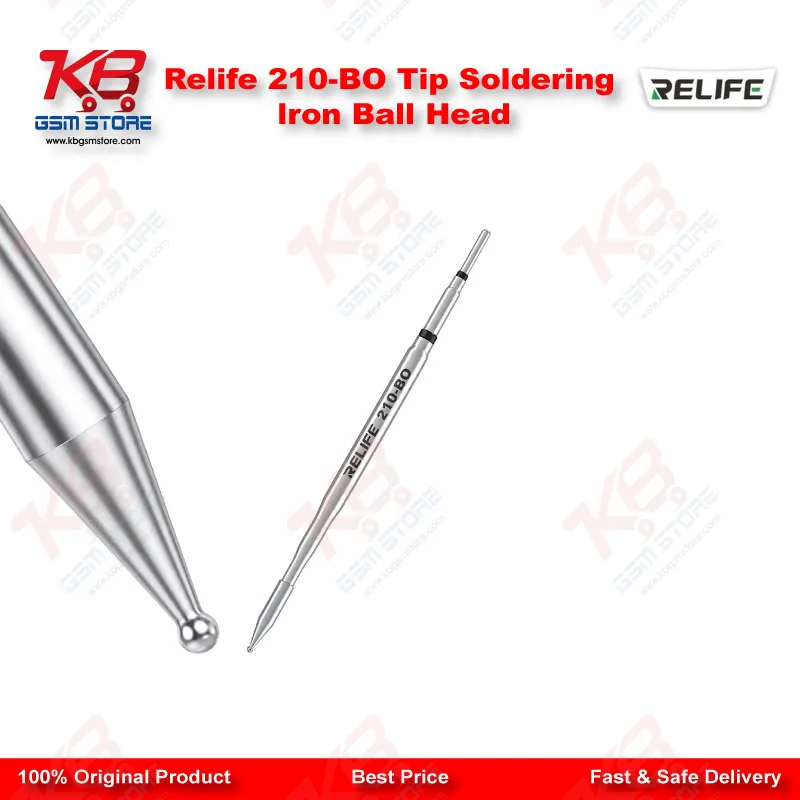Relife 210-BO C210 Ball Head Soldering Iron Tip – Integrated Heating Core for BGA & Solder Bridge Repair