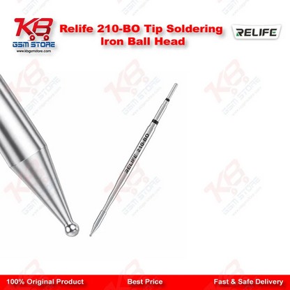 Relife 210-BO C210 Ball Head Soldering Iron Tip – Integrated Heating Core for BGA & Solder Bridge Repair