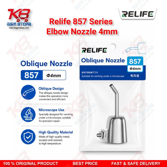 Relife 857 Series Elbow Nozzle 4mm – 45° Bent Hot Air Gun Nozzle