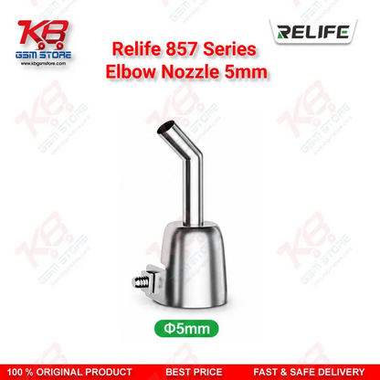 RELIFE 857 Series Elbow Nozzle 5mm – 45° Bent Hot Air Nozzle for BGA Rework
