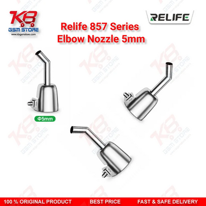 RELIFE 857 Series Elbow Nozzle 5mm – 45° Bent Hot Air Nozzle for BGA Rework