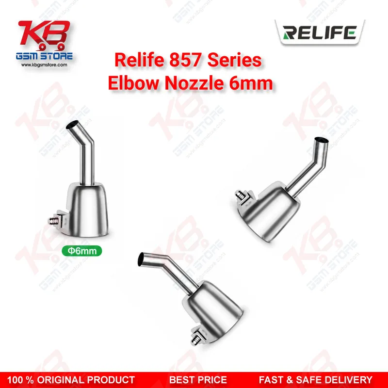RELIFE 857 Series 45° Elbow Nozzle 6mm – Bent Hot Air Rework Nozzle