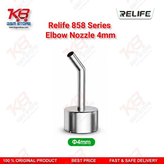 RELIFE 858 Series 4mm Elbow Nozzle – 45° Angled Hot Air Rework Nozzle