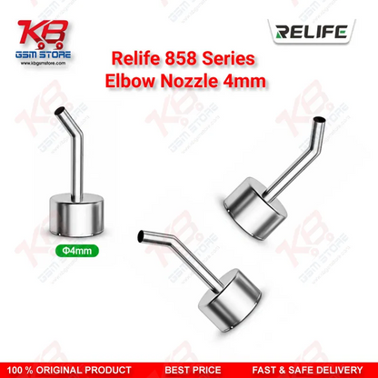RELIFE 858 Series 4mm Elbow Nozzle – 45° Angled Hot Air Rework Nozzle