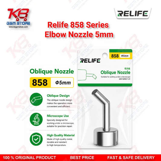 Relife 858 Series 45° Elbow Nozzle 5mm – Hot Air Rework Station Nozzle
