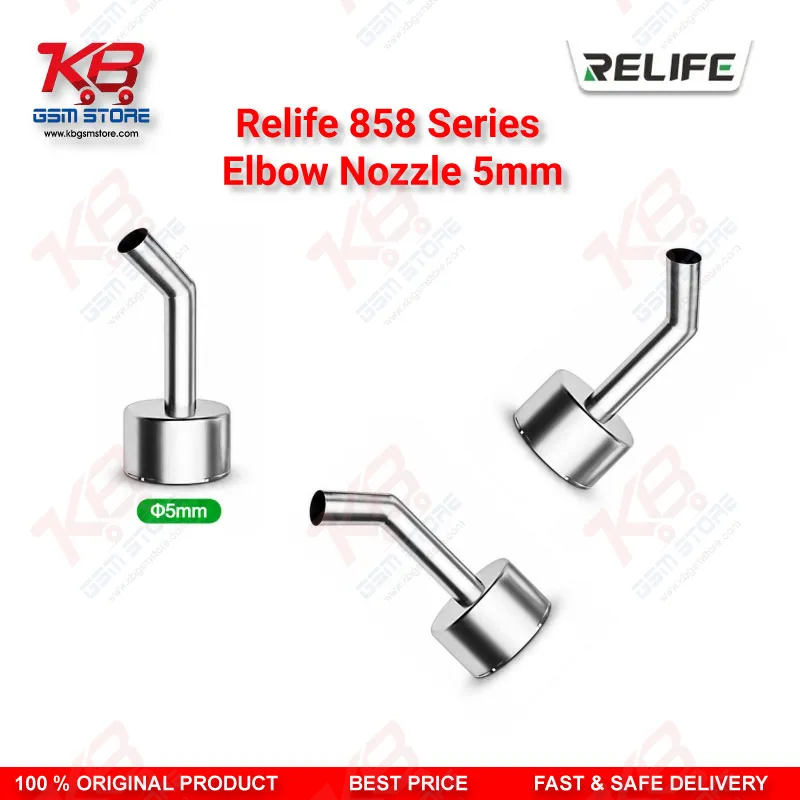 Relife 858 Series 45° Elbow Nozzle 5mm – Hot Air Rework Station Nozzle