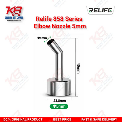 Relife 858 Series 45° Elbow Nozzle 5mm – Hot Air Rework Station Nozzle