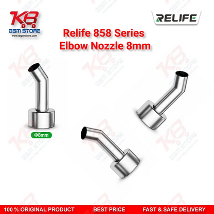 RELIFE 858 Series 45° Elbow Nozzle 8mm – Hot Air Rework Station Nozzle