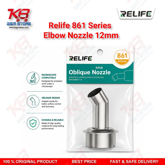 Relife 861 Series 45° Elbow Nozzle 12mm – Hot Air Rework Station Nozzle