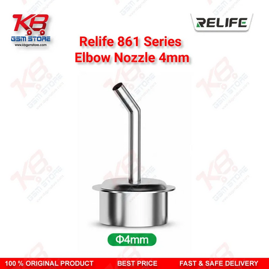 Relife 861 Series 45° Elbow Nozzle 4mm – Bent Hot Air Nozzle for Microscope PCB Repair