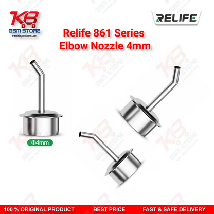 Relife 861 Series 45° Elbow Nozzle 4mm – Bent Hot Air Nozzle for Microscope PCB Repair