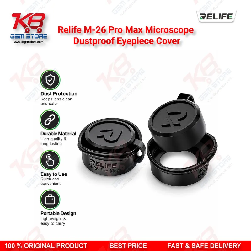 RELIFE M-26 Pro Max Microscope Dustproof Eyepiece Cover – Anti-Light Leakage Soft Silicone Eyecup for Stereo Microscopes
